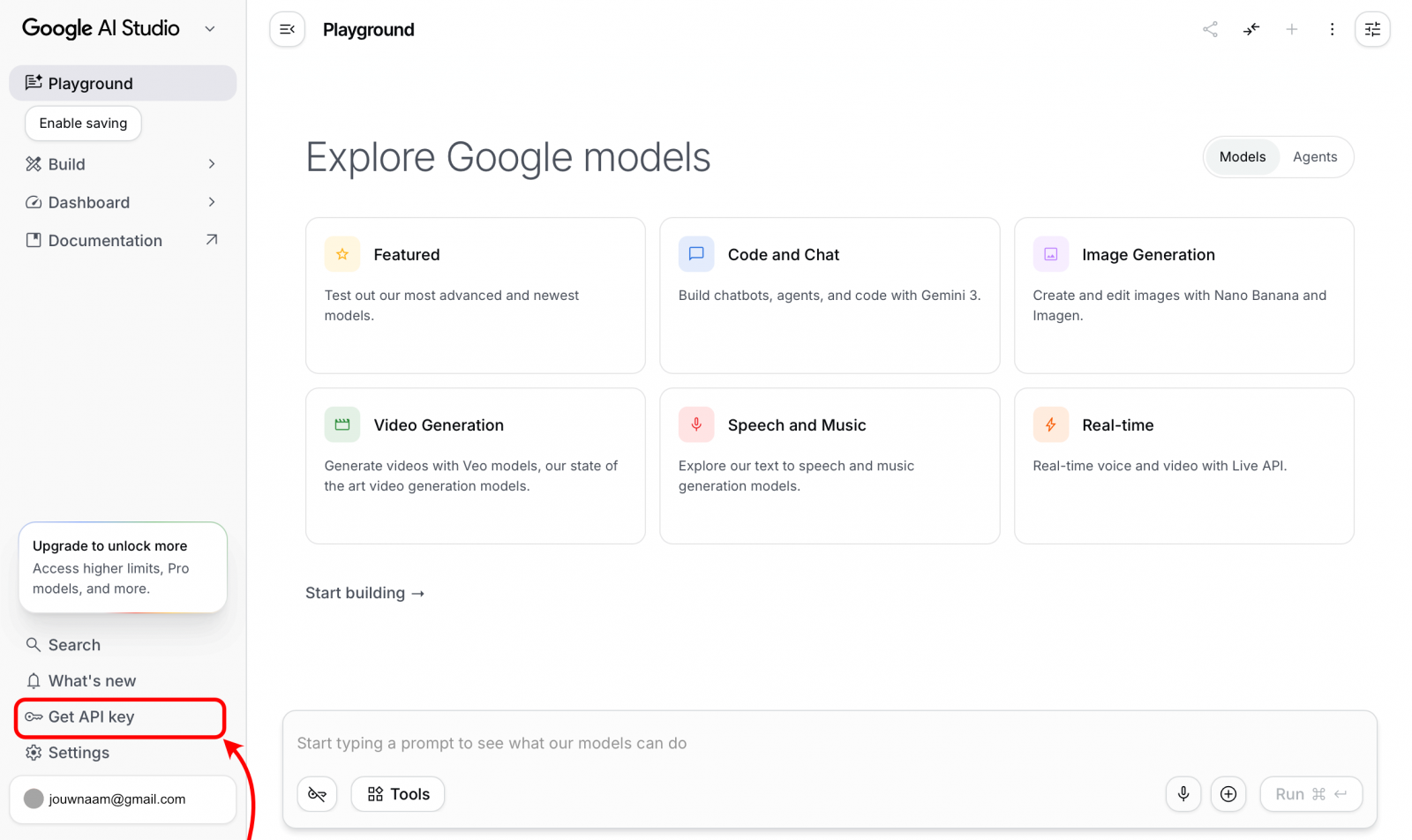 Gemini API-sleutel aanvragen via Google AI Studio