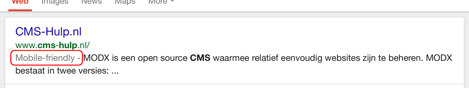 Google trekt mobiel-geschikte websites voor - soms helemaal terecht ;-)