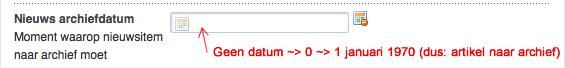 Vul een datum in bij Nieuws archiefdatum!